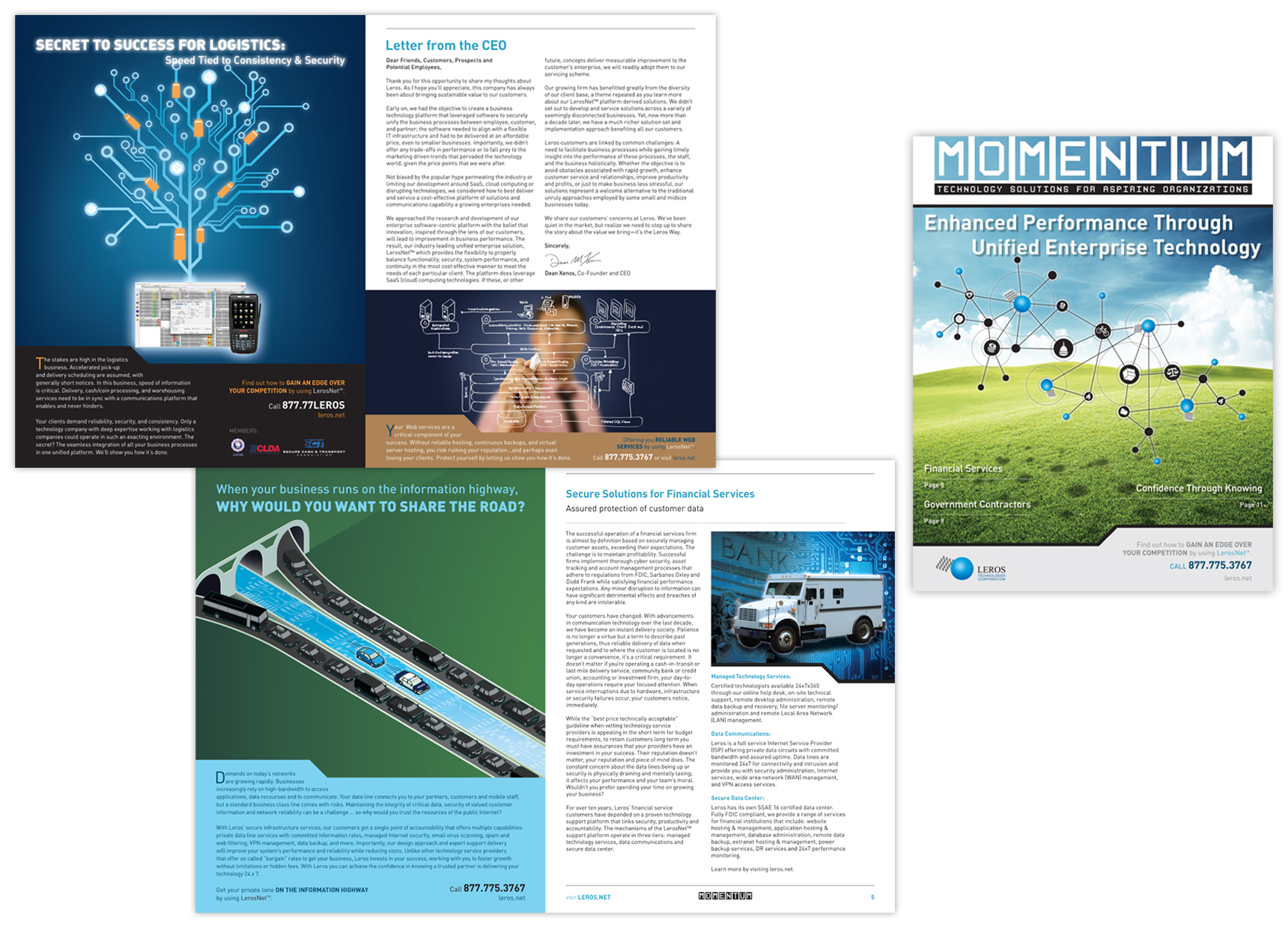 Vizual Integrated Marketing & Branding | Leros Technologies Magazine Design